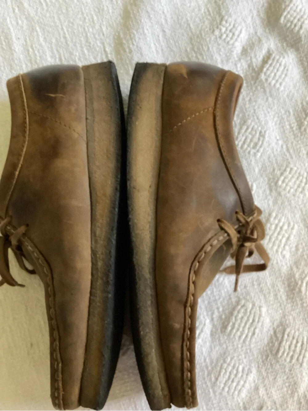 Clarks Wallabee Boots Chukka Low Beeswax Leather Men Size 9.5
